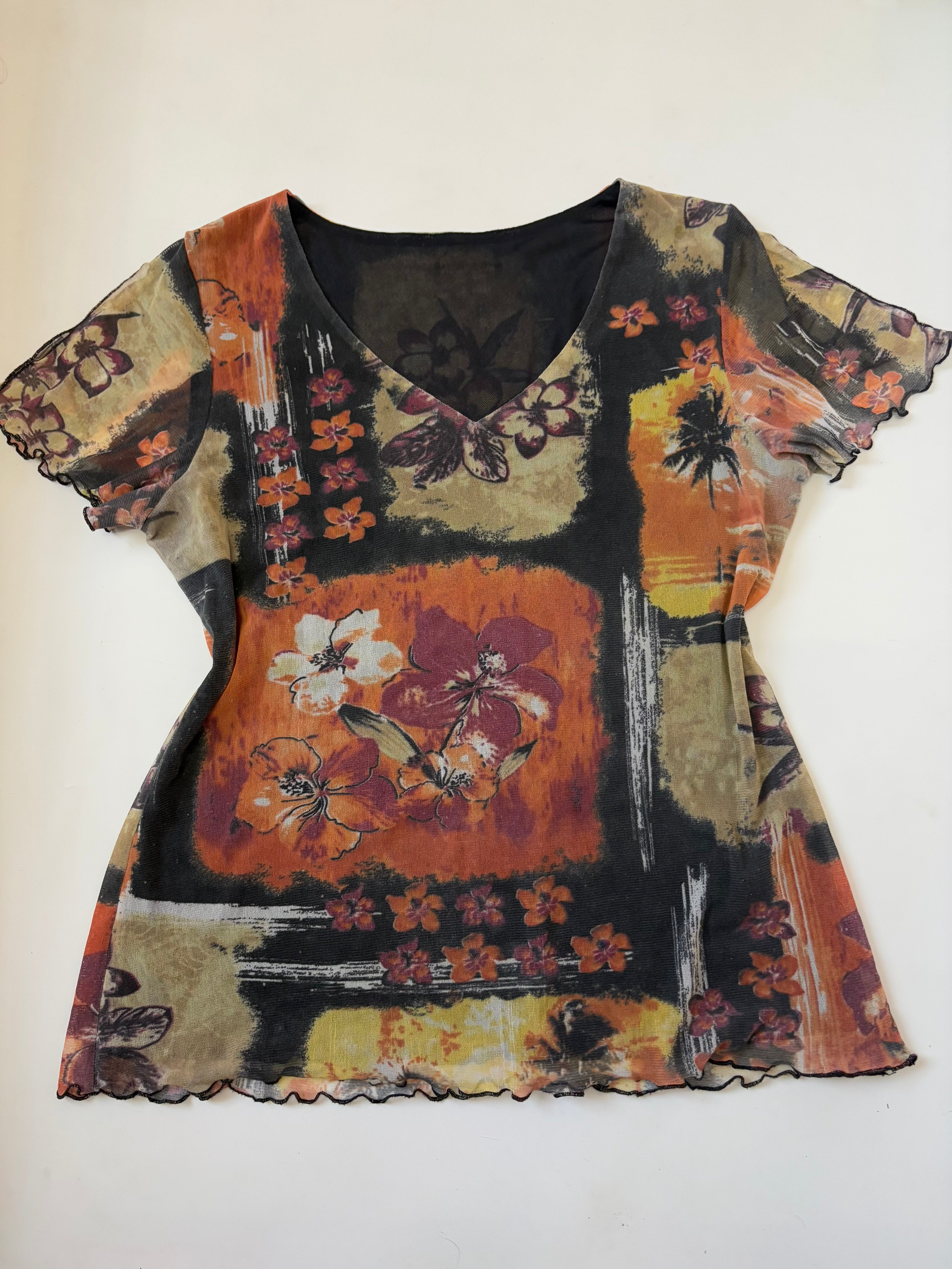Floral mixed print top(38-42 inch)