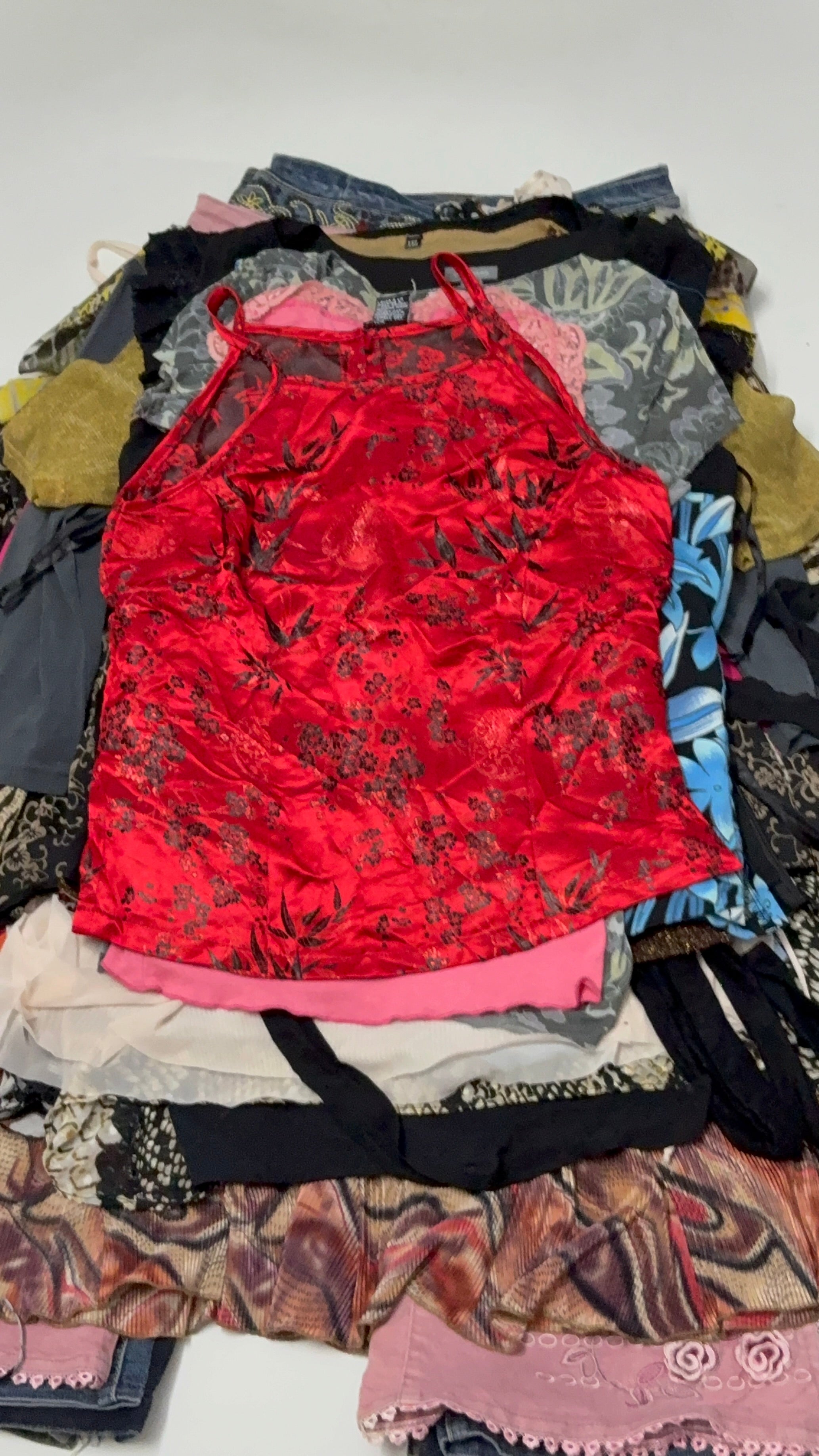 Red chinese pattern cami(32inch)