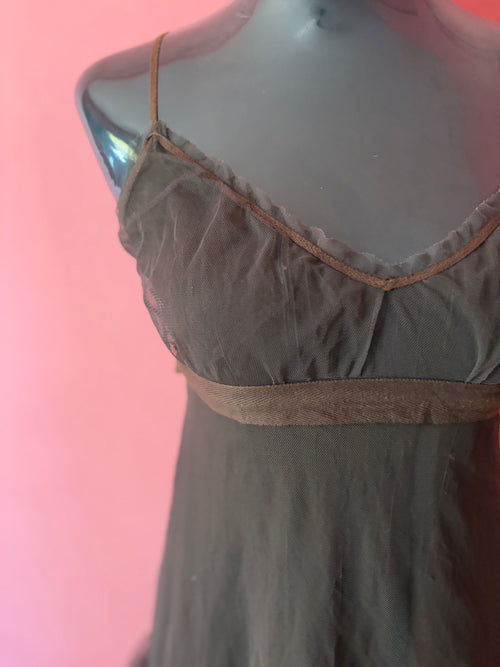 Brown ruffle dress(34 inch)