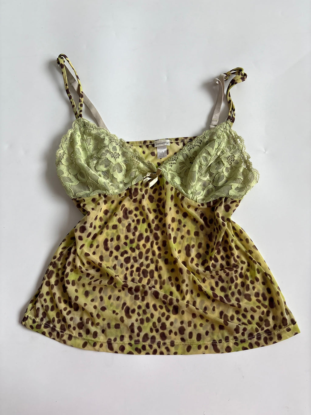 cheetah green cami top (32inch)