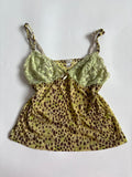 cheetah green cami top (32inch)