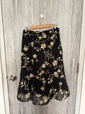 Golden floral black skirt(30 inch)