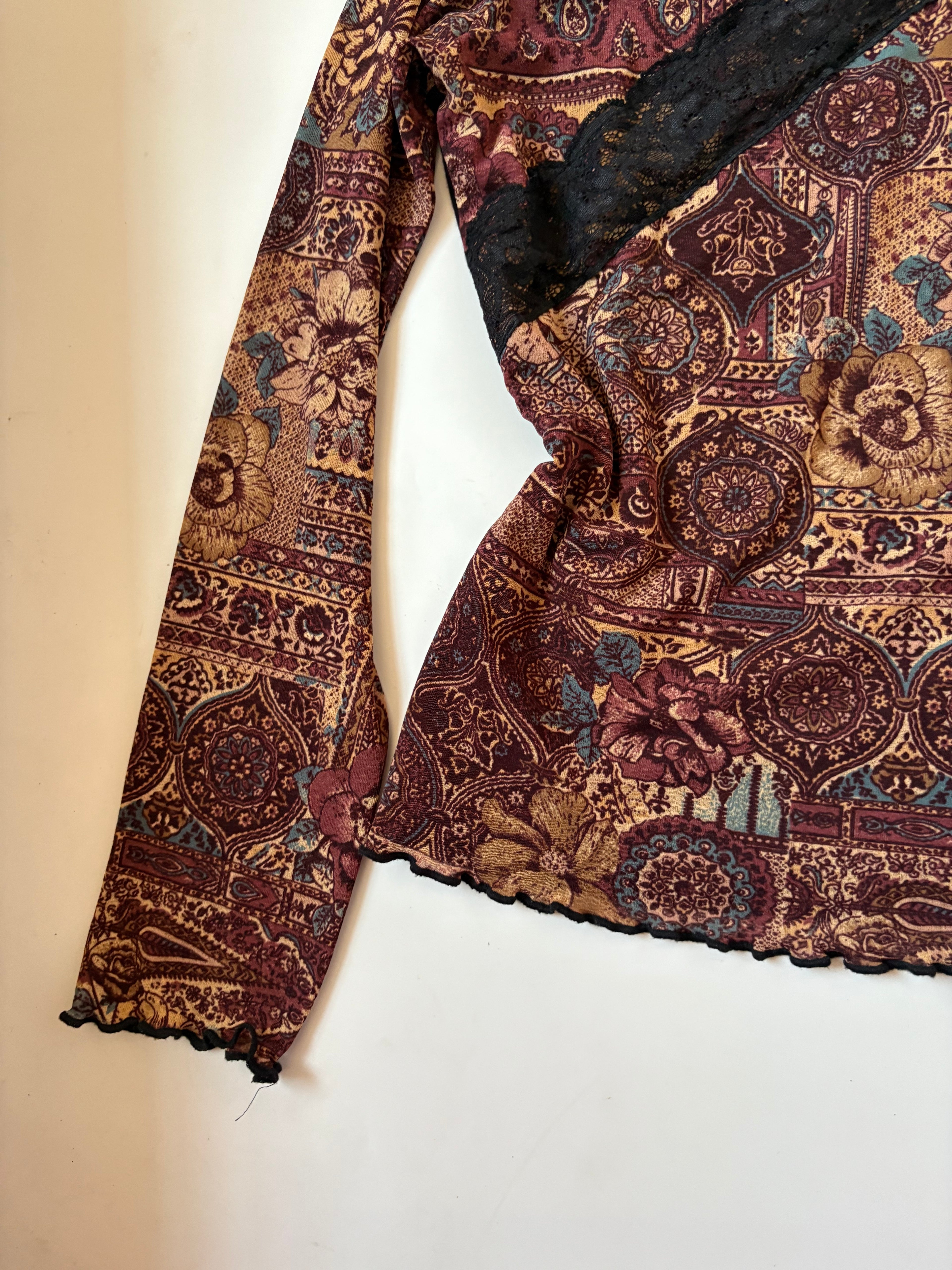 Brown& black ancient flower top(34-42inch)