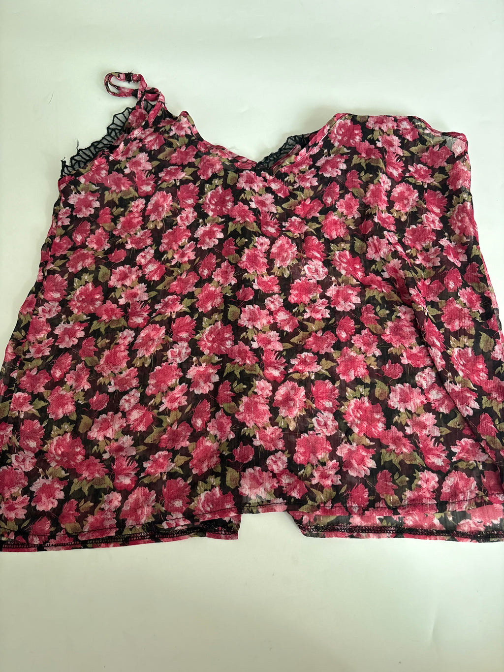 Vintage dressing floral black top(38-40 inch)