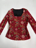red glitter full sleeves top (38-42inch)