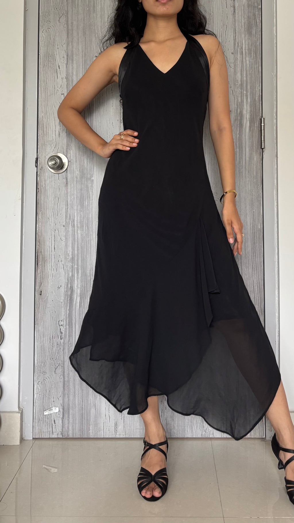 camaieu halter neck black dress (40-42inch)