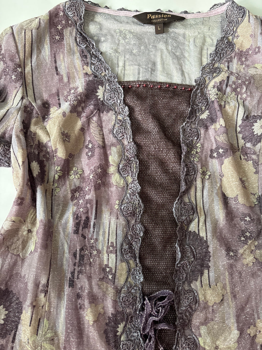 PASSION purple glitter floral top(38-40 inch)
