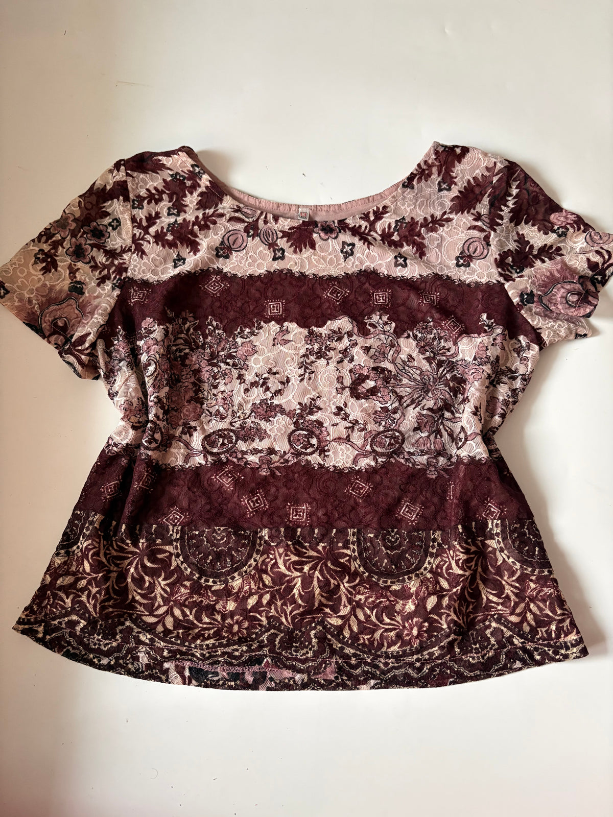purple printed mesh top ( 40-44inch)