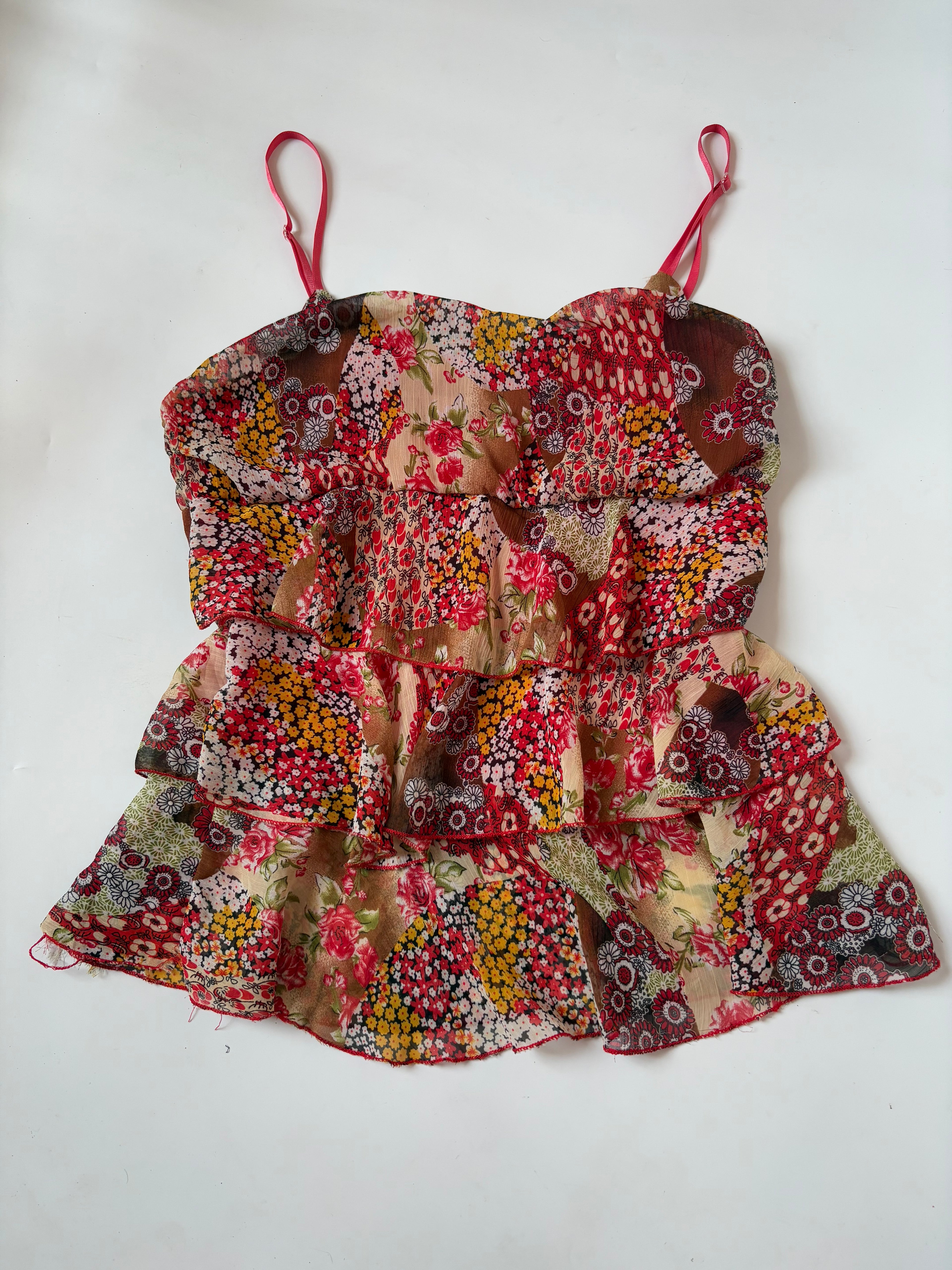 Ruffle floral top(32-36 inch)