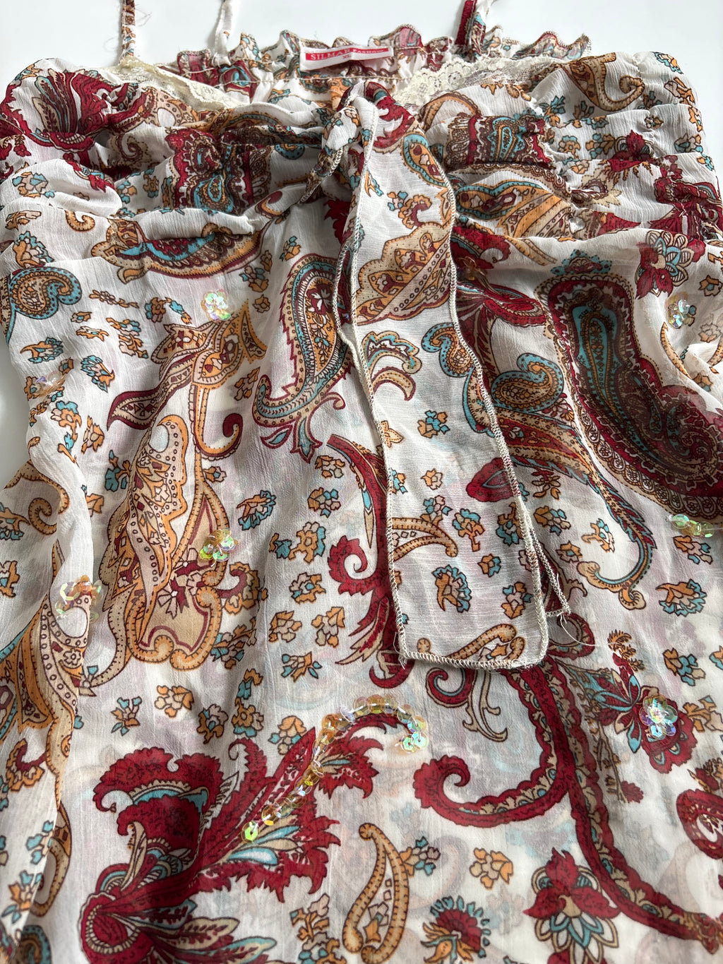 paisley printed cami top (34inch)