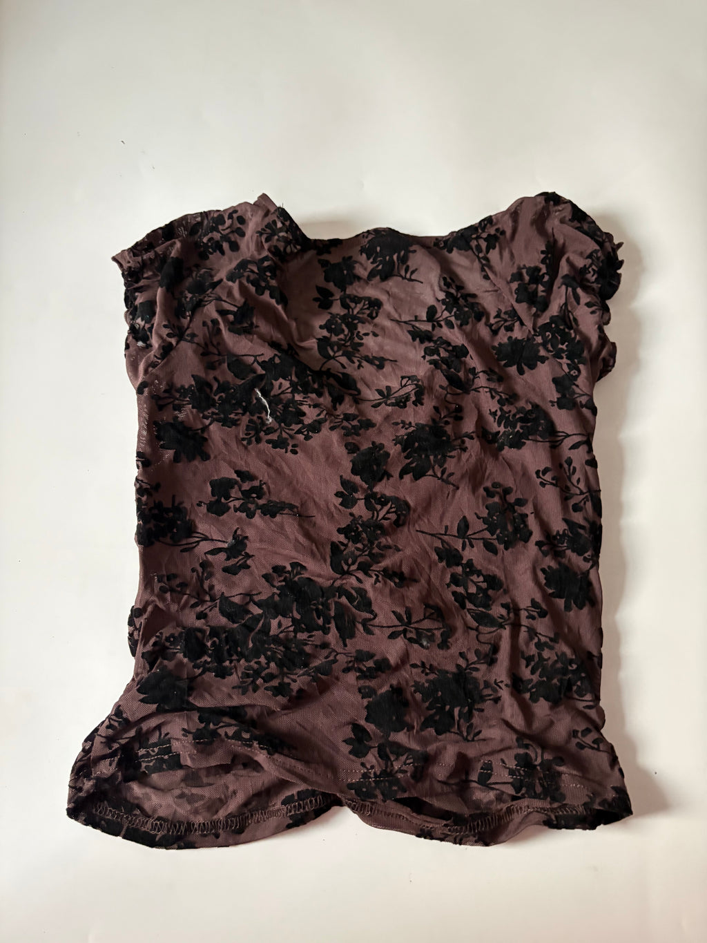 brown black velvet top (34-36inch)