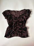 brown black velvet top (34-36inch)