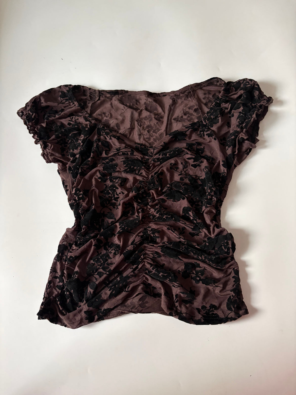 brown black velvet top (34-36inch)