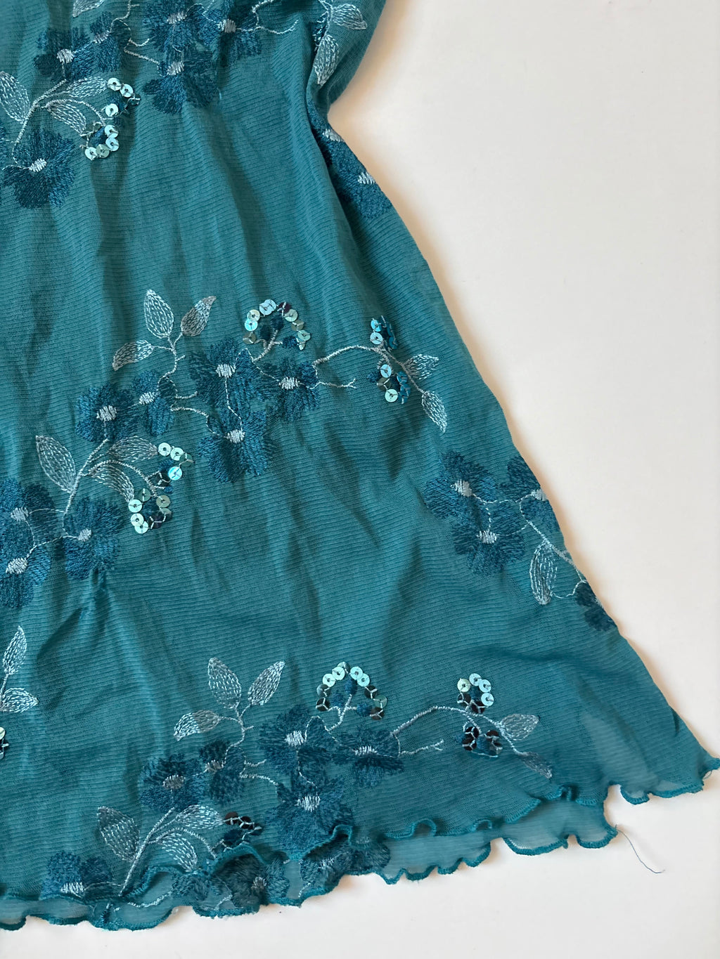 Blue floral beaded top(30-32 inch)