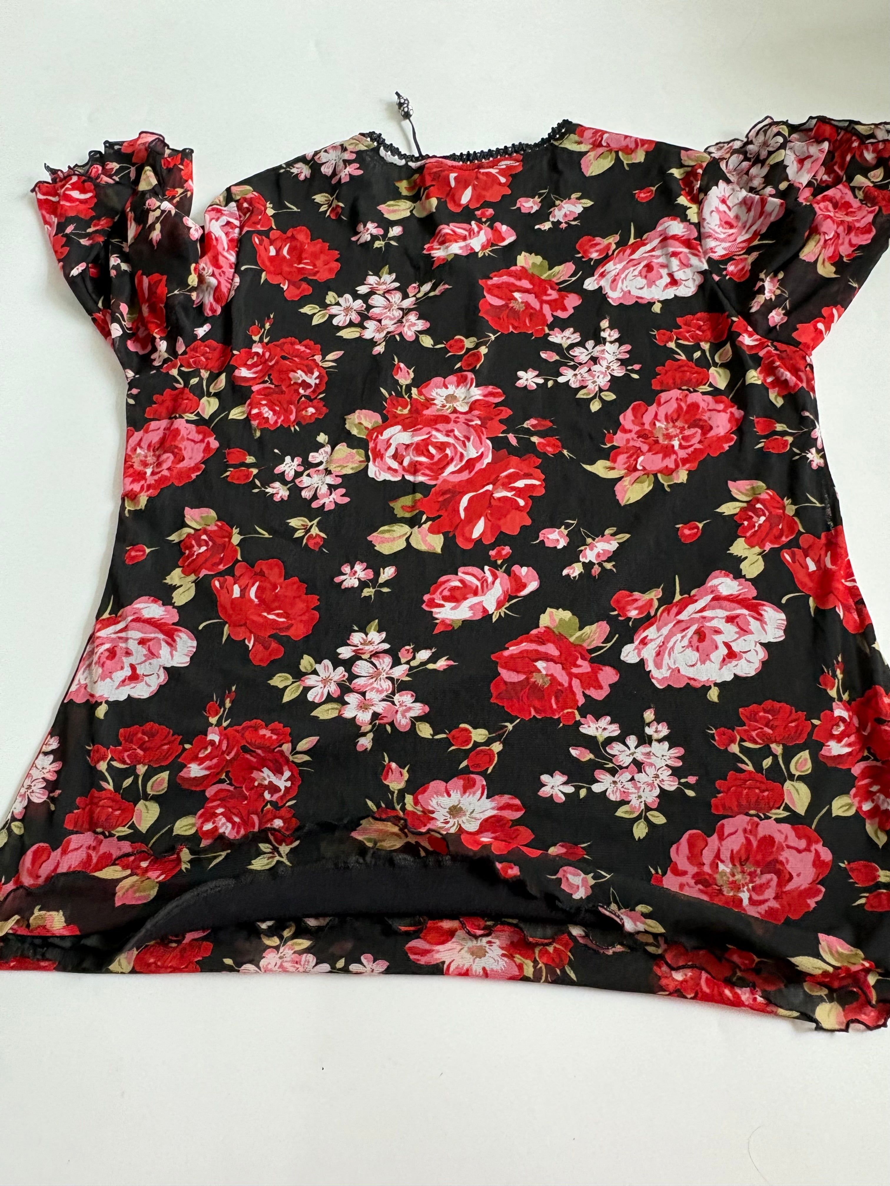 dar fure v neck floral top (42-46inch)