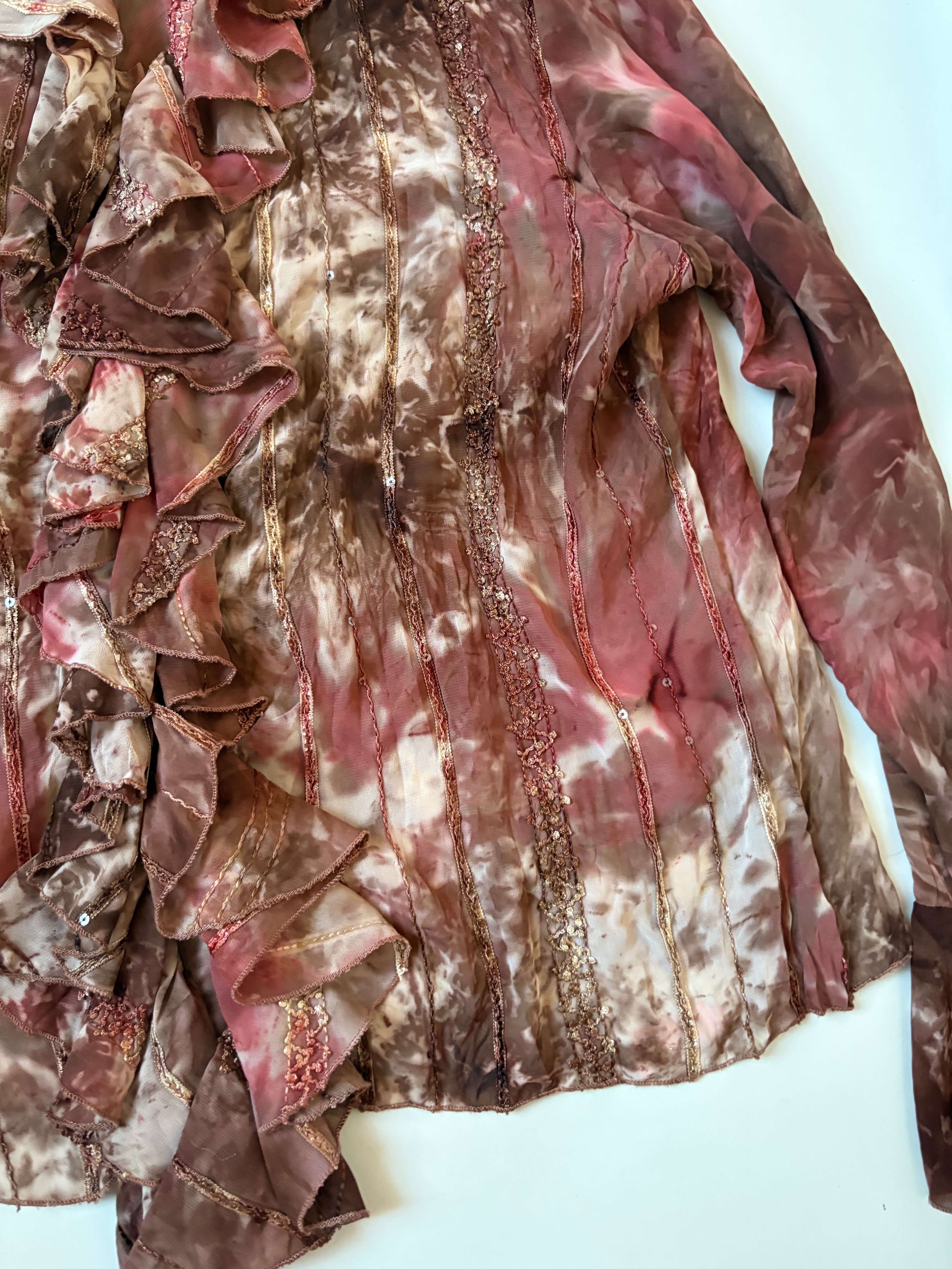 Wang li ruffle floral top(48inch)