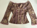 Beaded net work shiny top(38-40 inch)