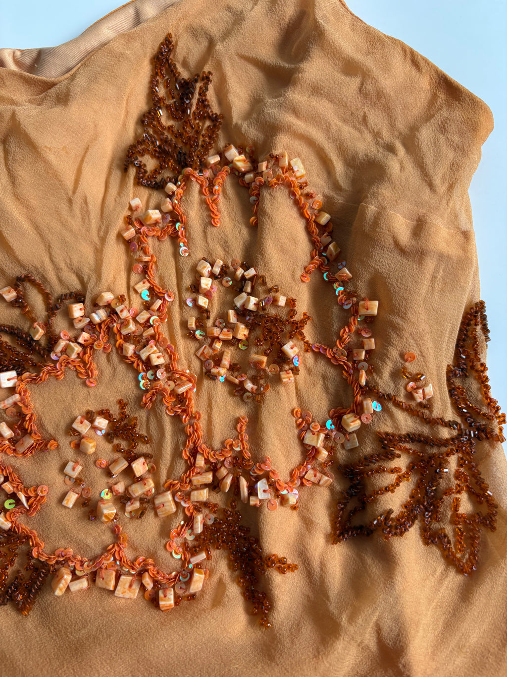 beaded orange cami top(36-40inch)