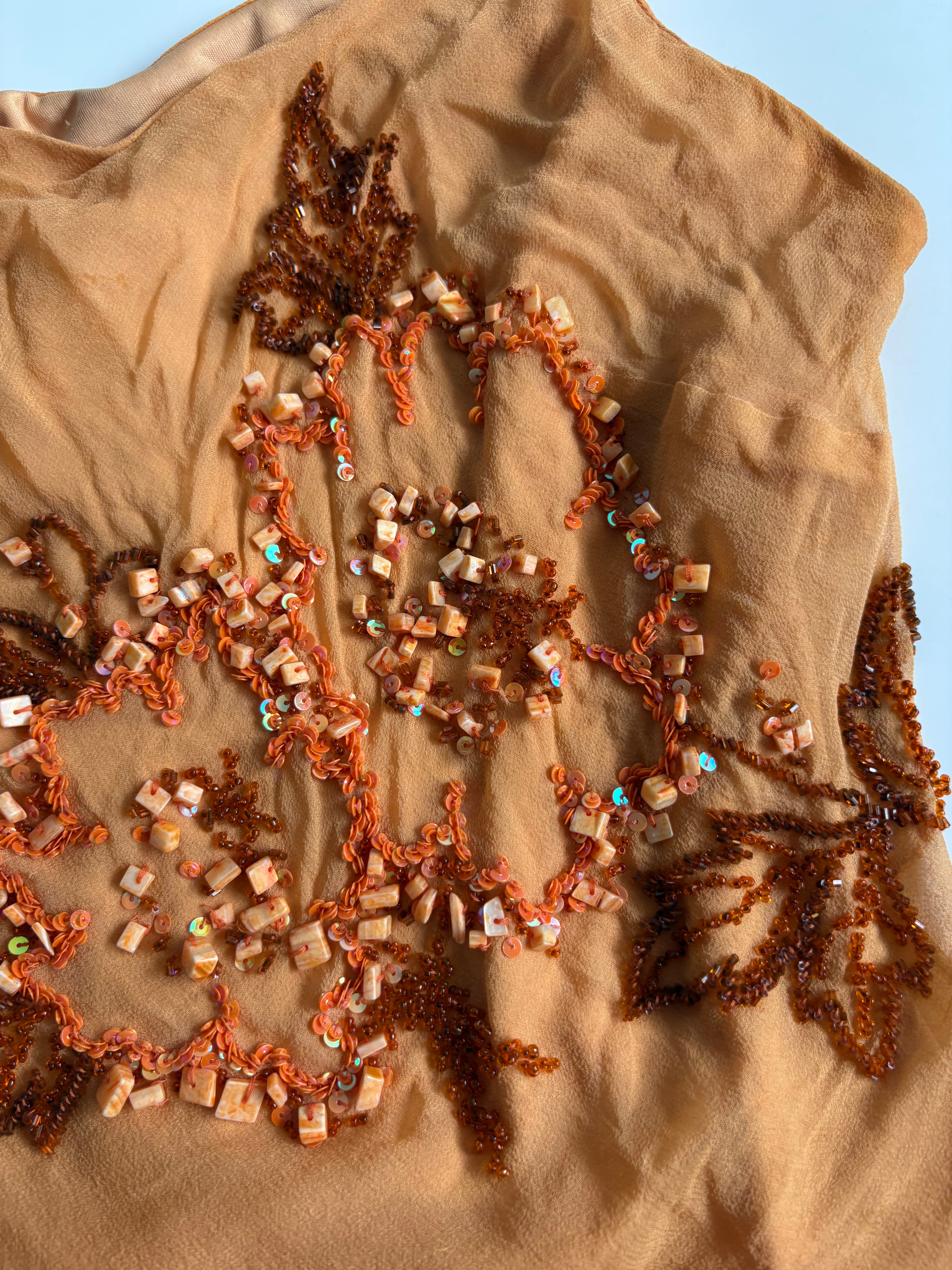 beaded orange cami top(36-40inch)