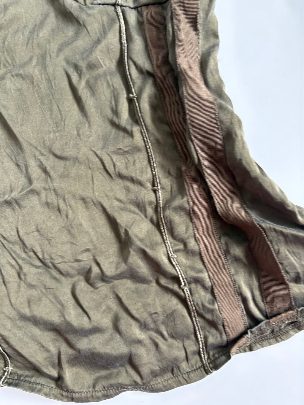 phard 100% silk olive green cami (32-34inch)
