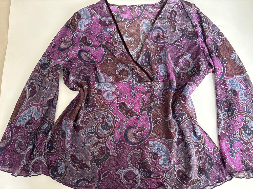Purple full sleeve floral top(56-60 inch)
