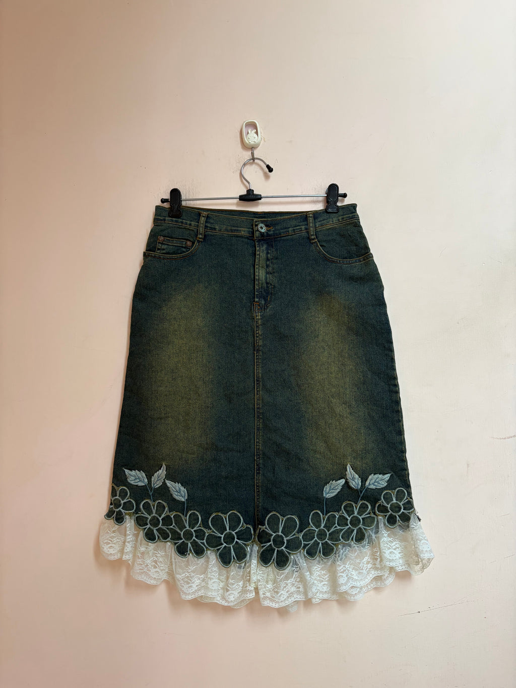 Floral net midi skirt(30-32 inch)
