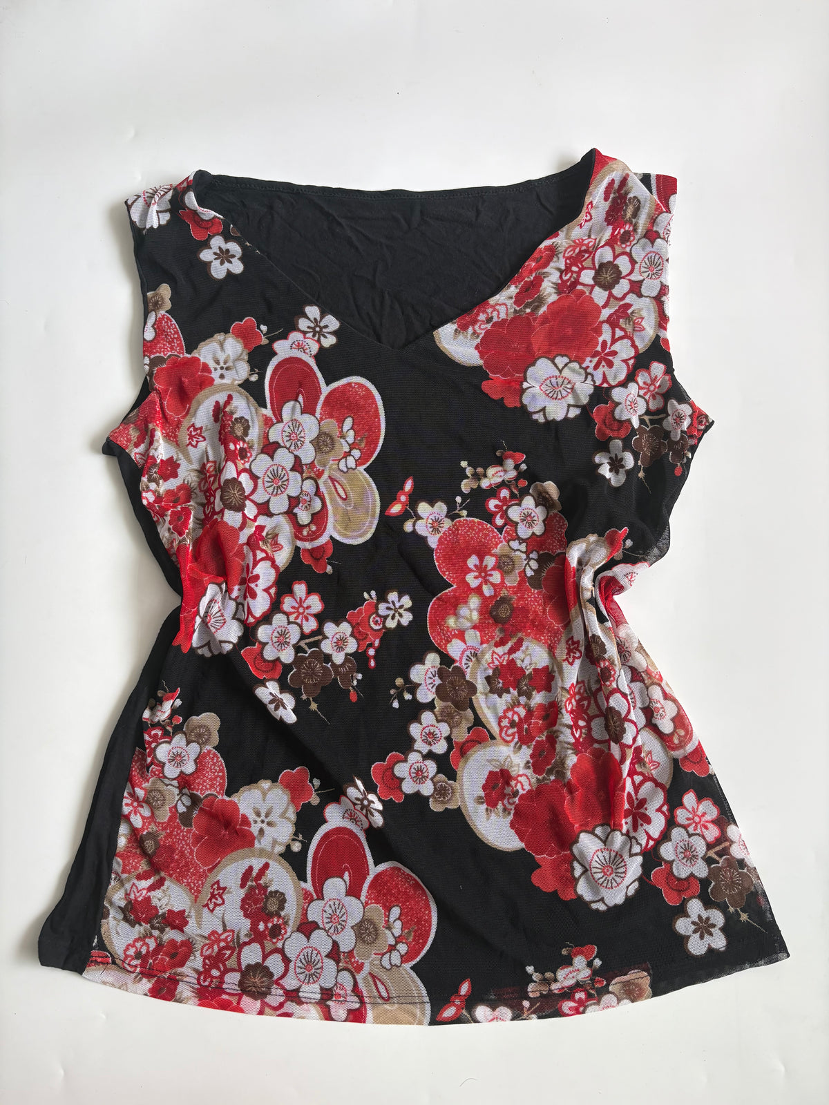 Floral colourful black top(38-42 inch)