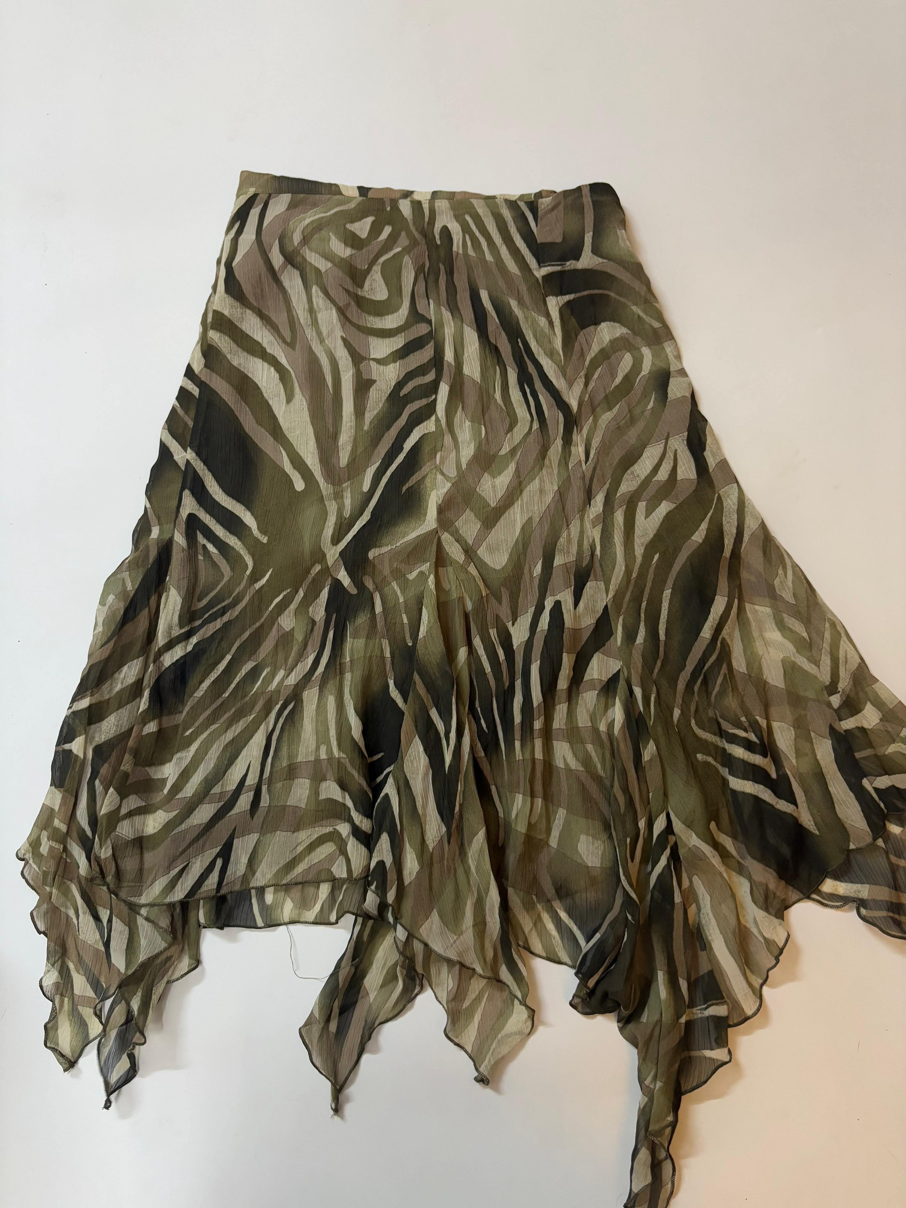 Stripped brown skirt(30 inch)