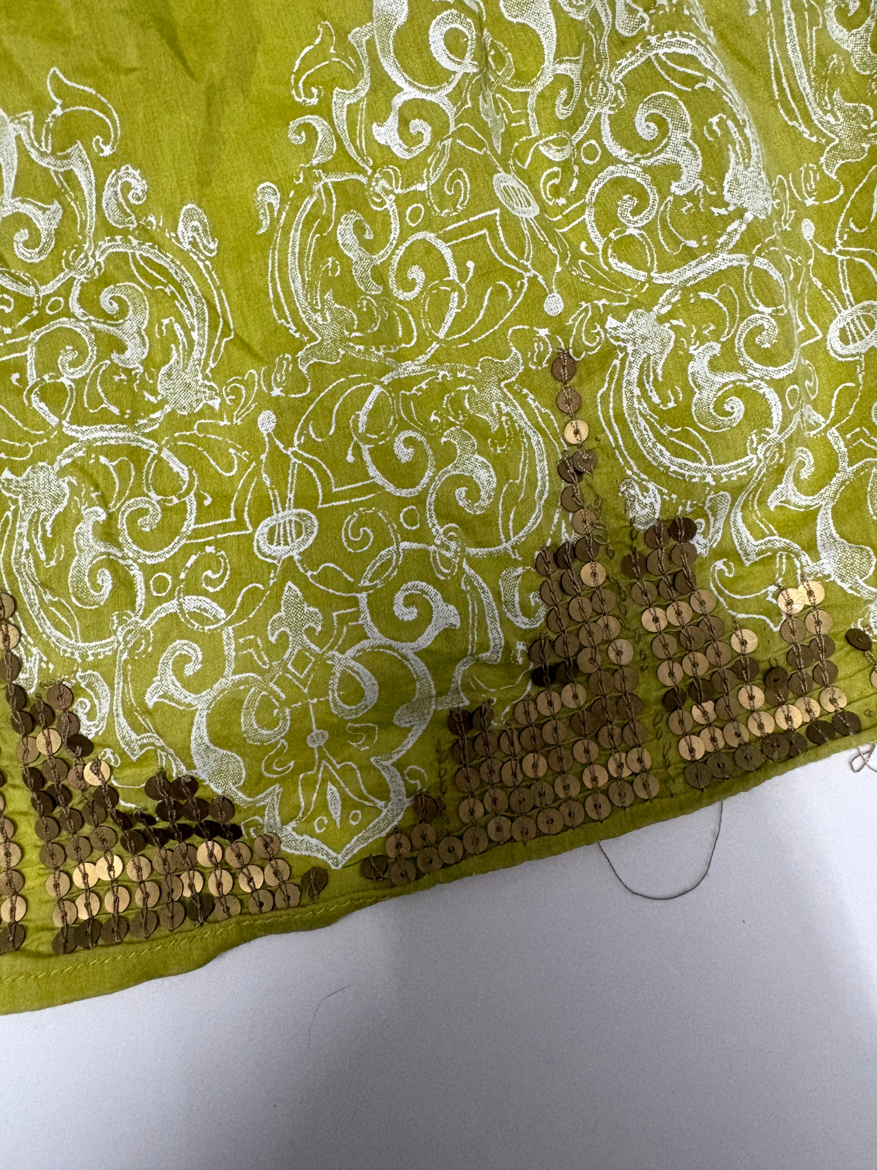 Green sequin design top(34inch)