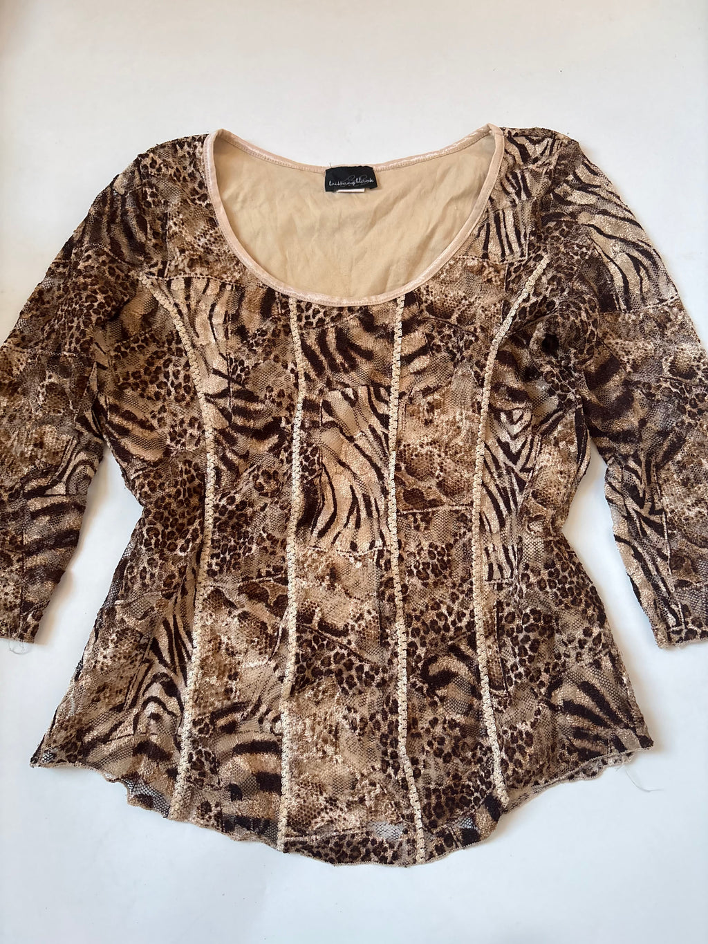 Brittany black cheetah style brown top(38-40 inch)