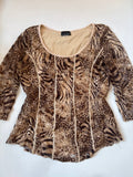 Brittany black cheetah style brown top(38-40 inch)