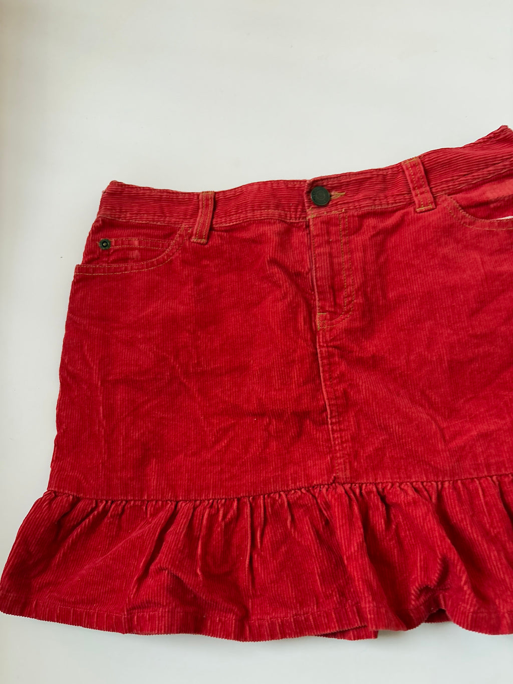 corduroy red mini skirt (30inch)