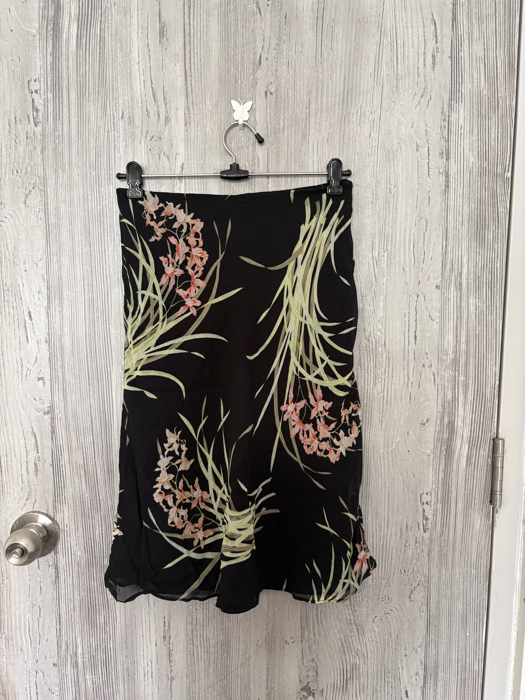 LILY black floral skirt(30-34 inch)