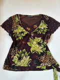 LADY FLOWER black floral top(38-42 inch)