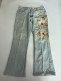 Anita floral light colour low rise jeans(30 inch)