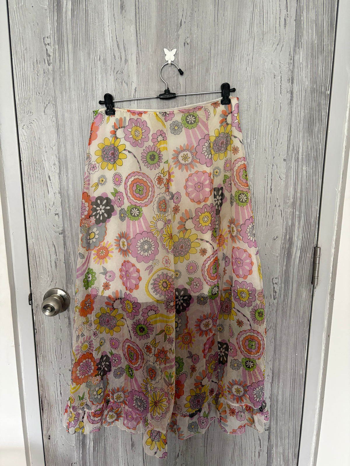 White colourful floral skirt(30 inch)