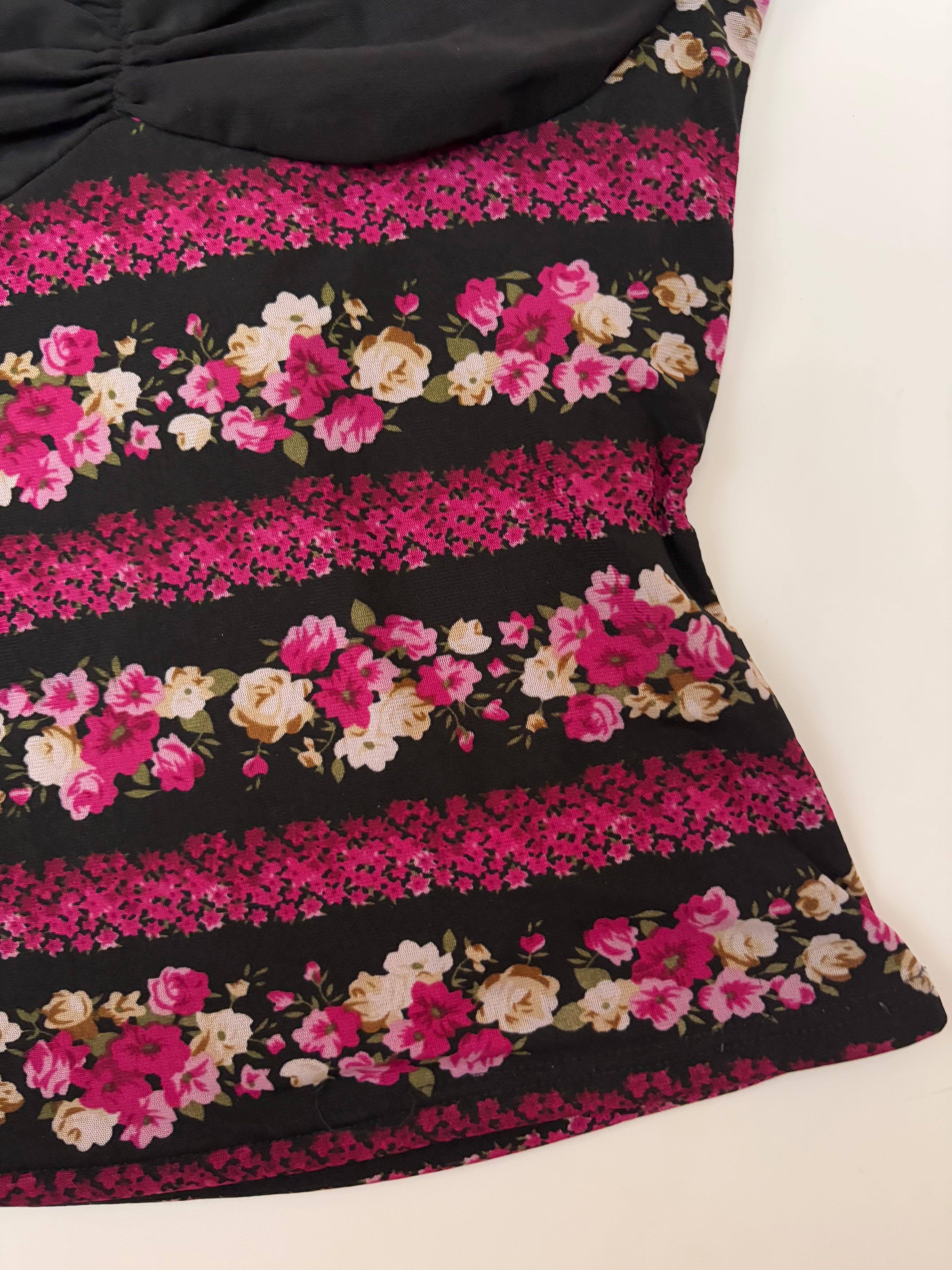 NANJIREN black floral top(32-36inch)