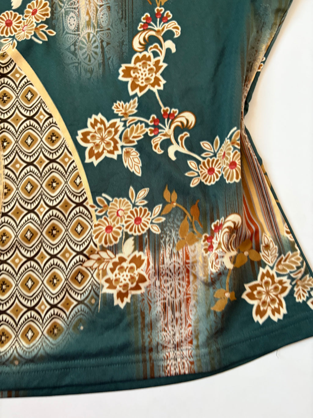 Sea green floral top(40inch)