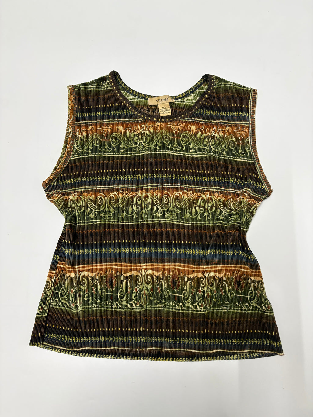 plisse green top (36-40inch)