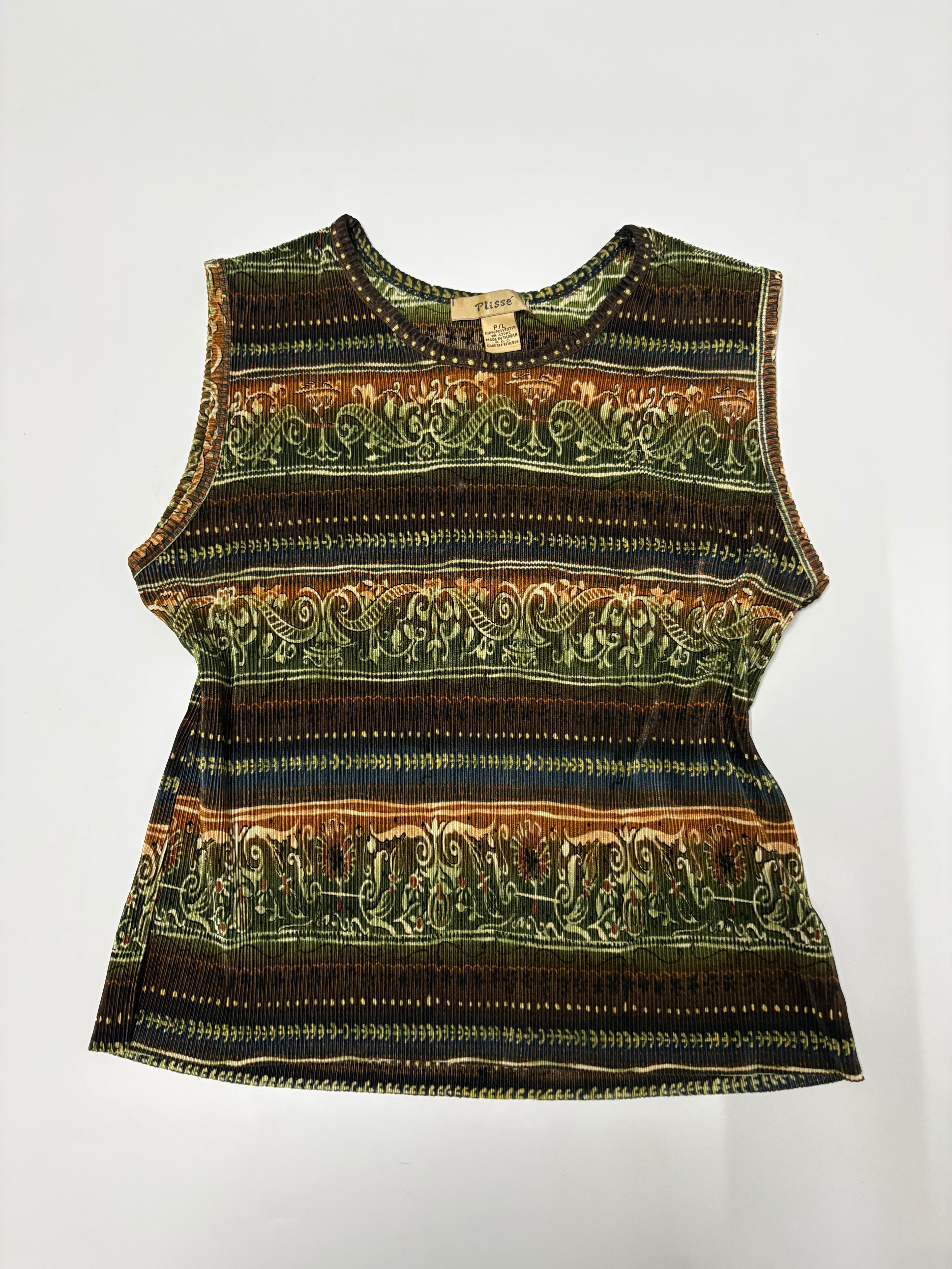 plisse green top (36-40inch)