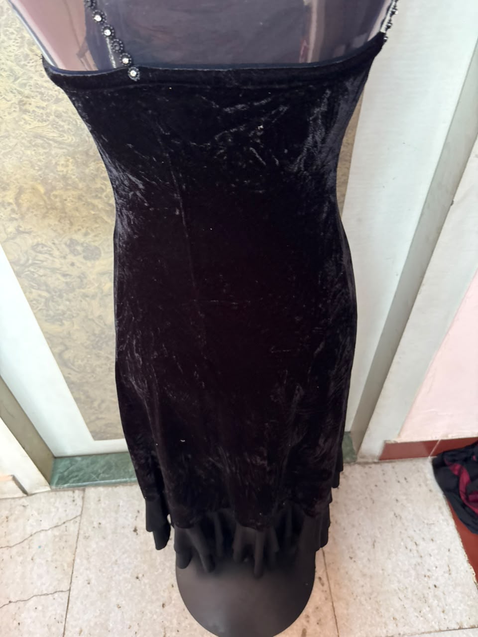 Goth styled velvet prom dress(30 inch)