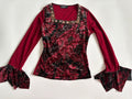 calynex whimsical red bell sleeves top ( 34inch)