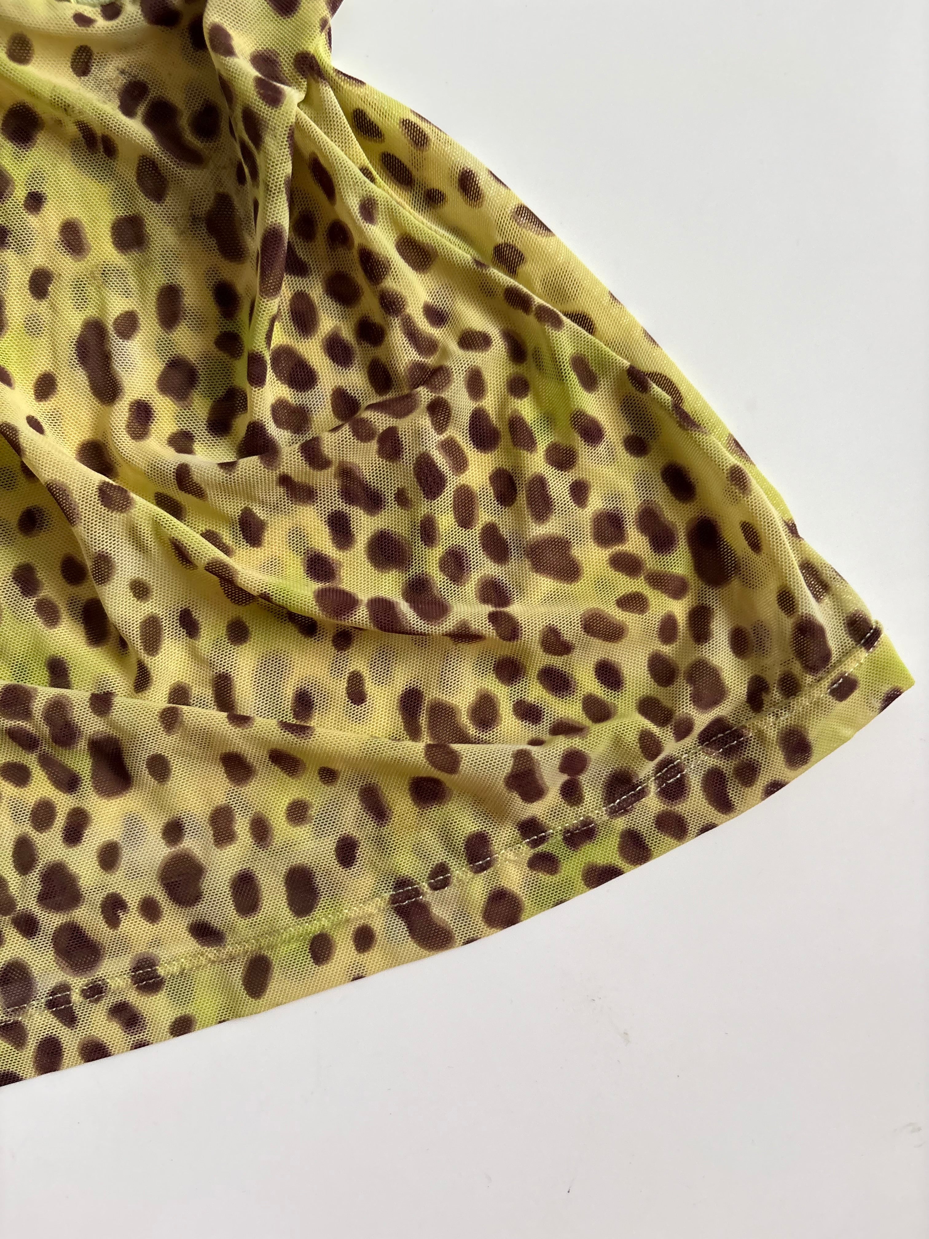 cheetah green cami top (32inch)