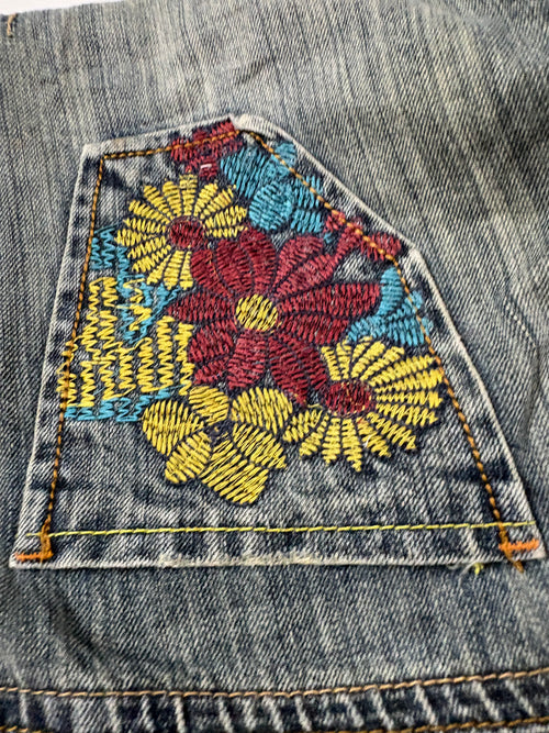 9 7 back pocket embroidered low rise jeans (30inch)