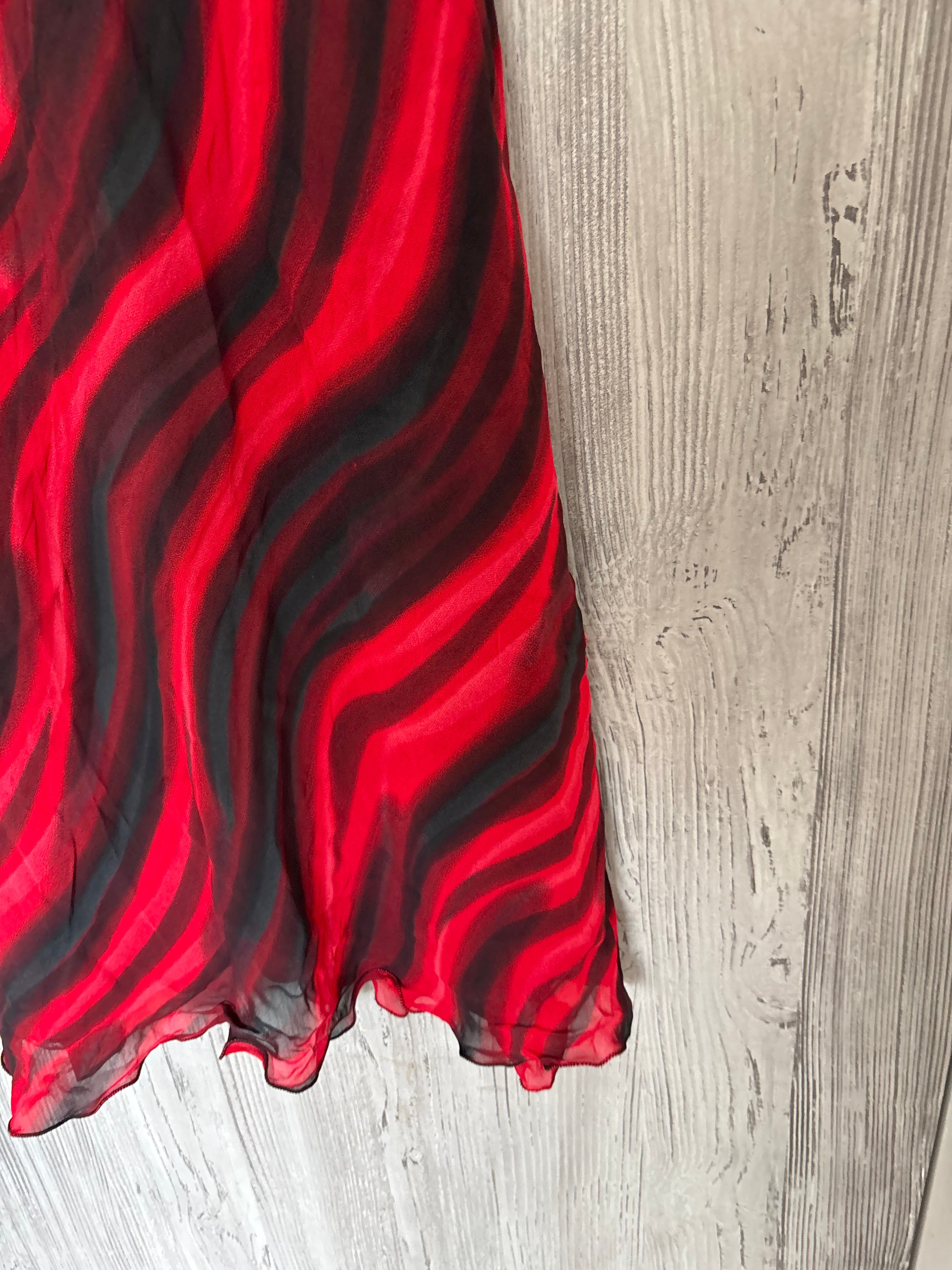 stripped red maxi skirt (34-38inch)