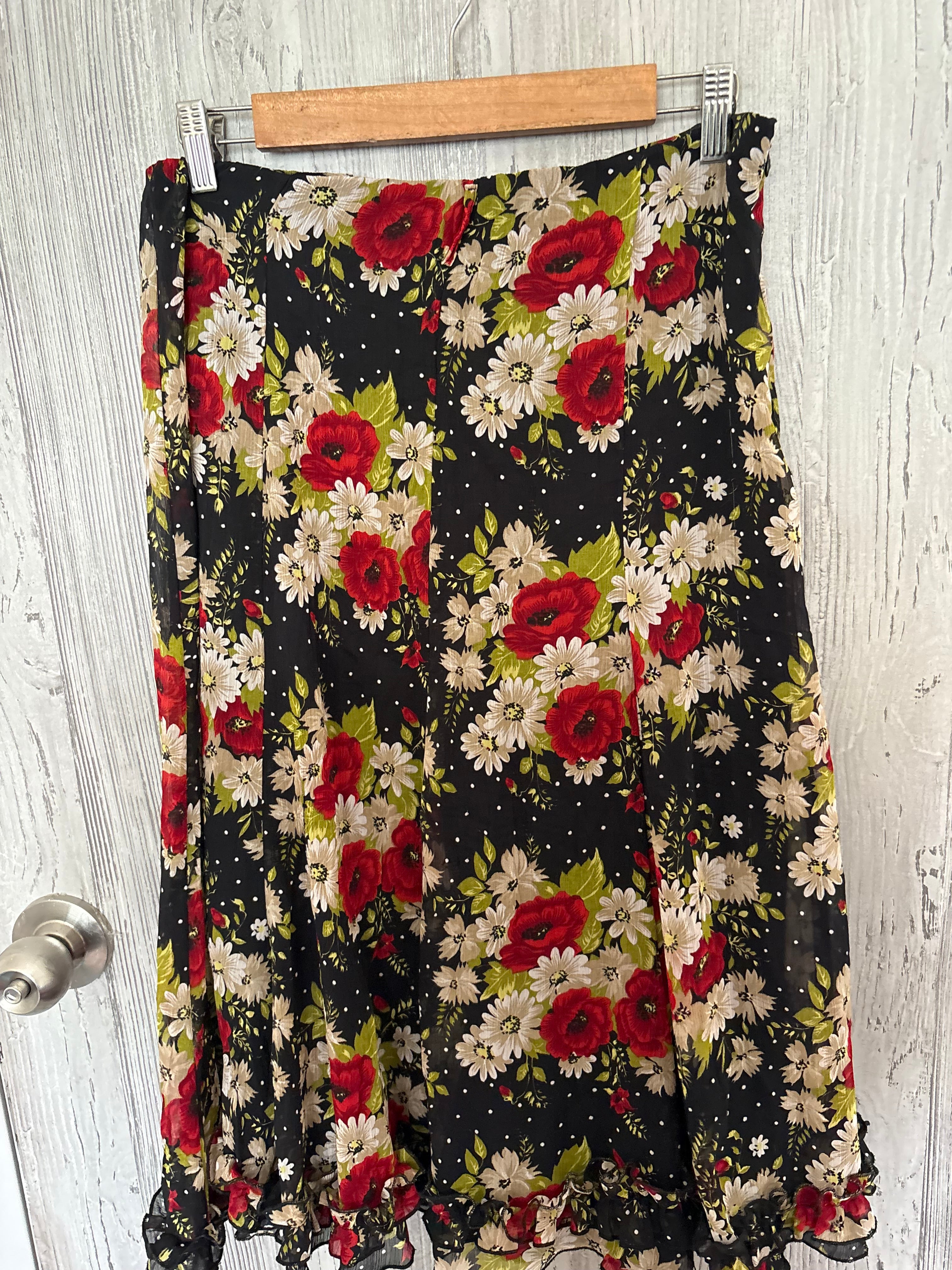 floral viscose skirt made in italy (30-34inch)