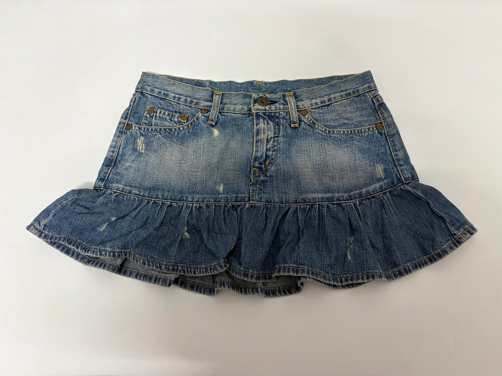 flared blue mini skirt (30inch)