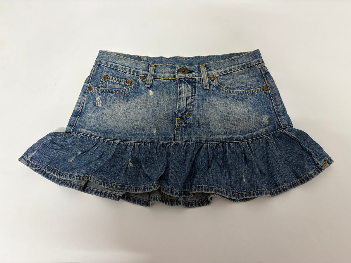 flared blue mini skirt (30inch)