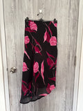 asymmetrical pink floral skirt (40inch)