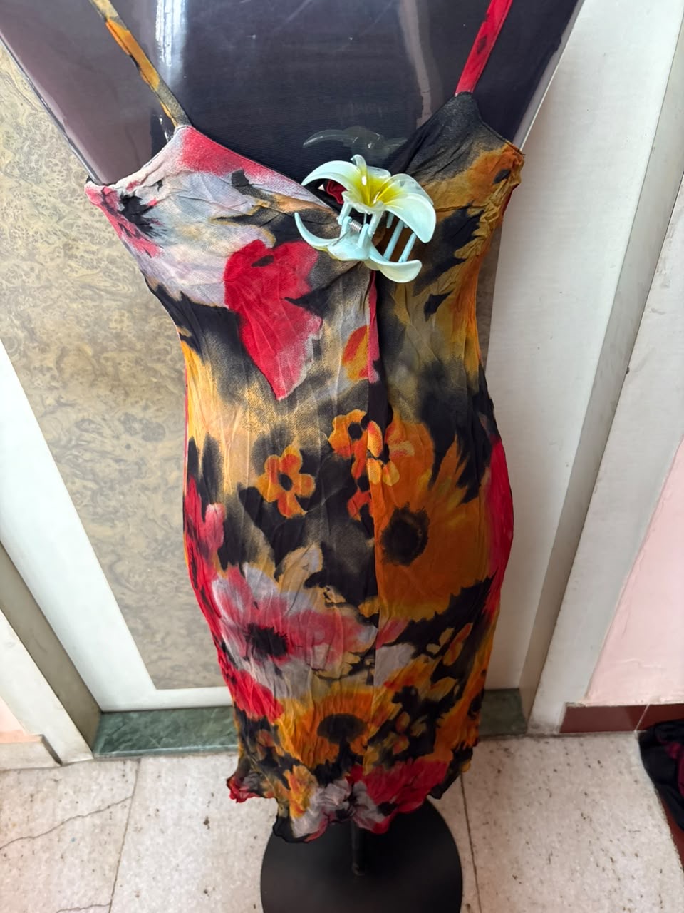 Beaded floral dreamy dress made in Italy(38-40 inch)